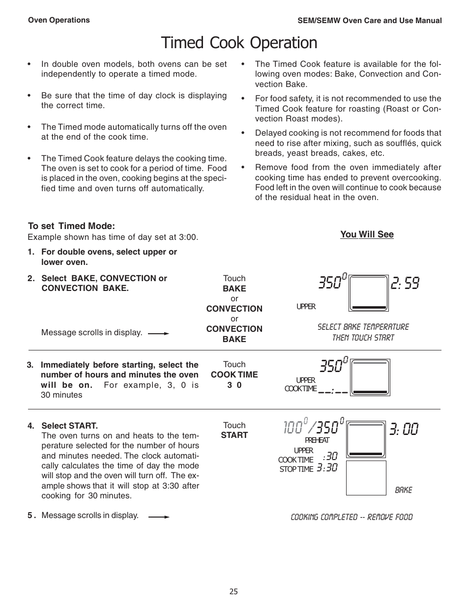 Timed cook operation | Thermador SEMW272 User Manual | Page 27 / 128