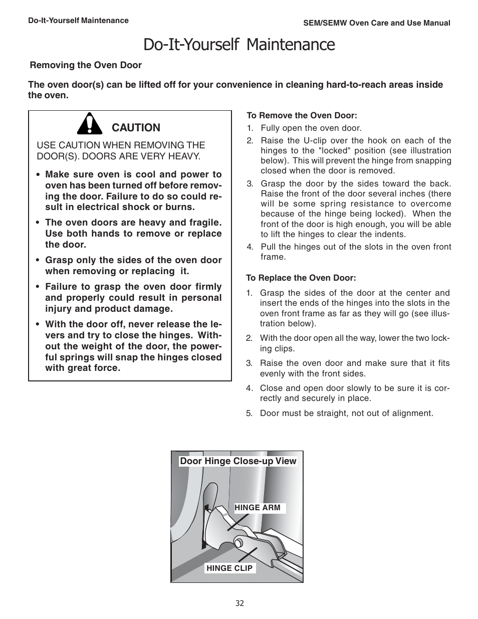 Do-it-yourself maintenance | Thermador SEMW272 User Manual | Page 34 / 128