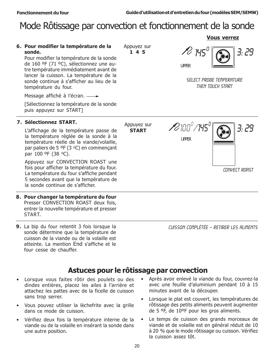 Astuces pour le rôtissage par convection | Thermador SEMW272 User Manual | Page 64 / 128