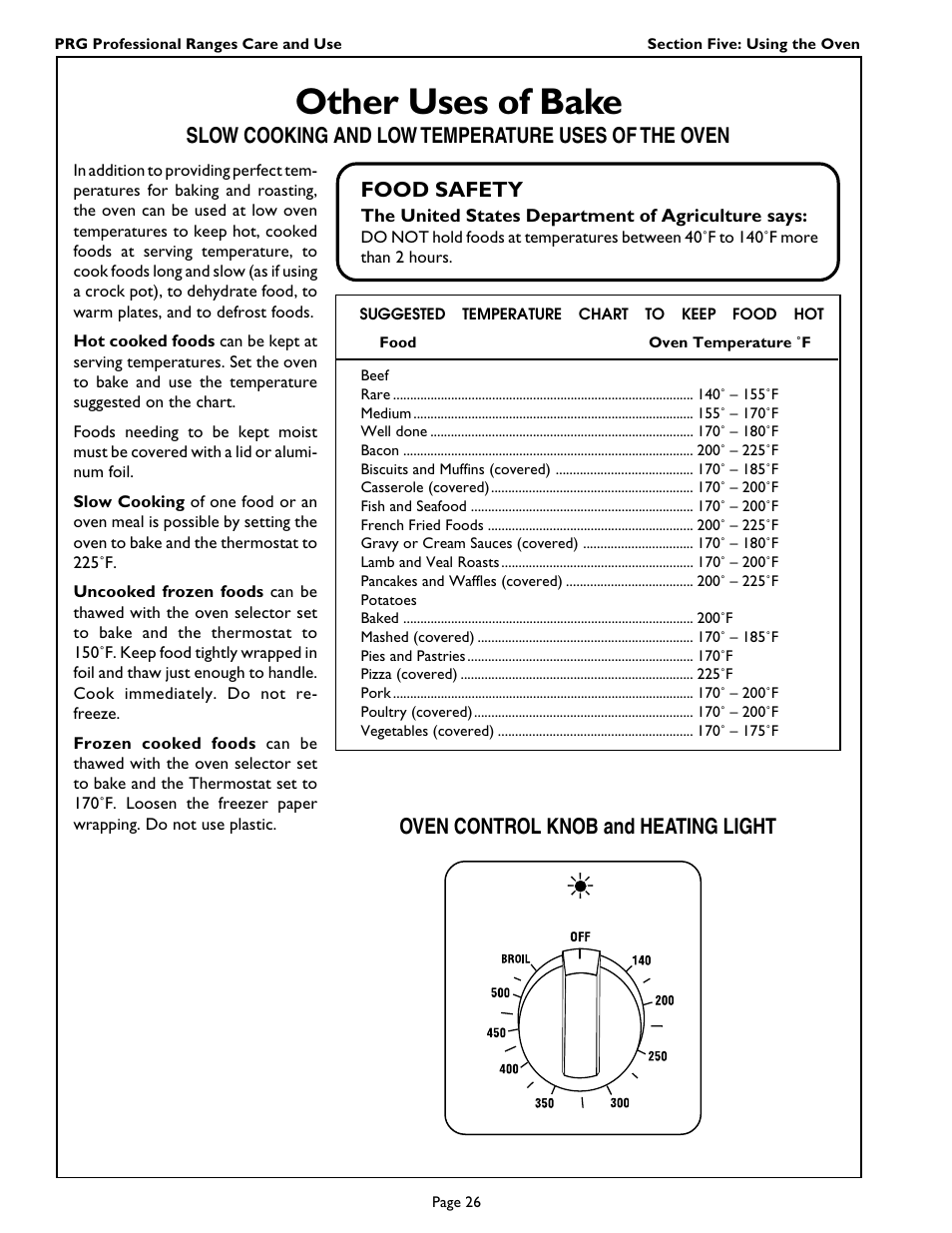 Other uses of bake | Thermador PRG364GL User Manual | Page 28 / 40