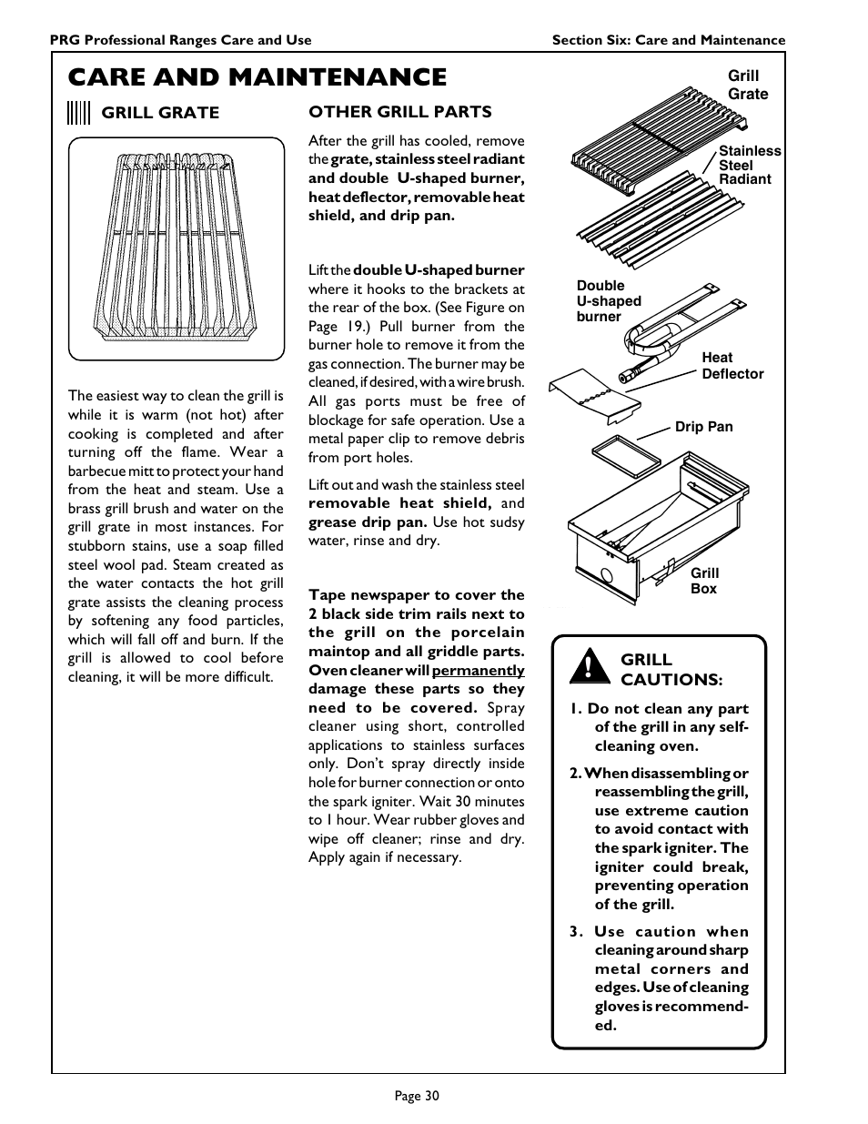 Care and maintenance | Thermador PRG364GL User Manual | Page 32 / 40