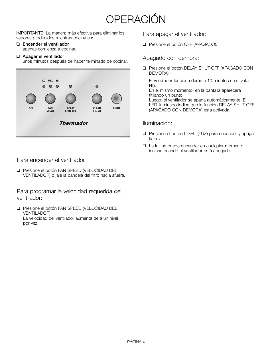 Operación | Thermador VCI 236 User Manual | Page 22 / 28