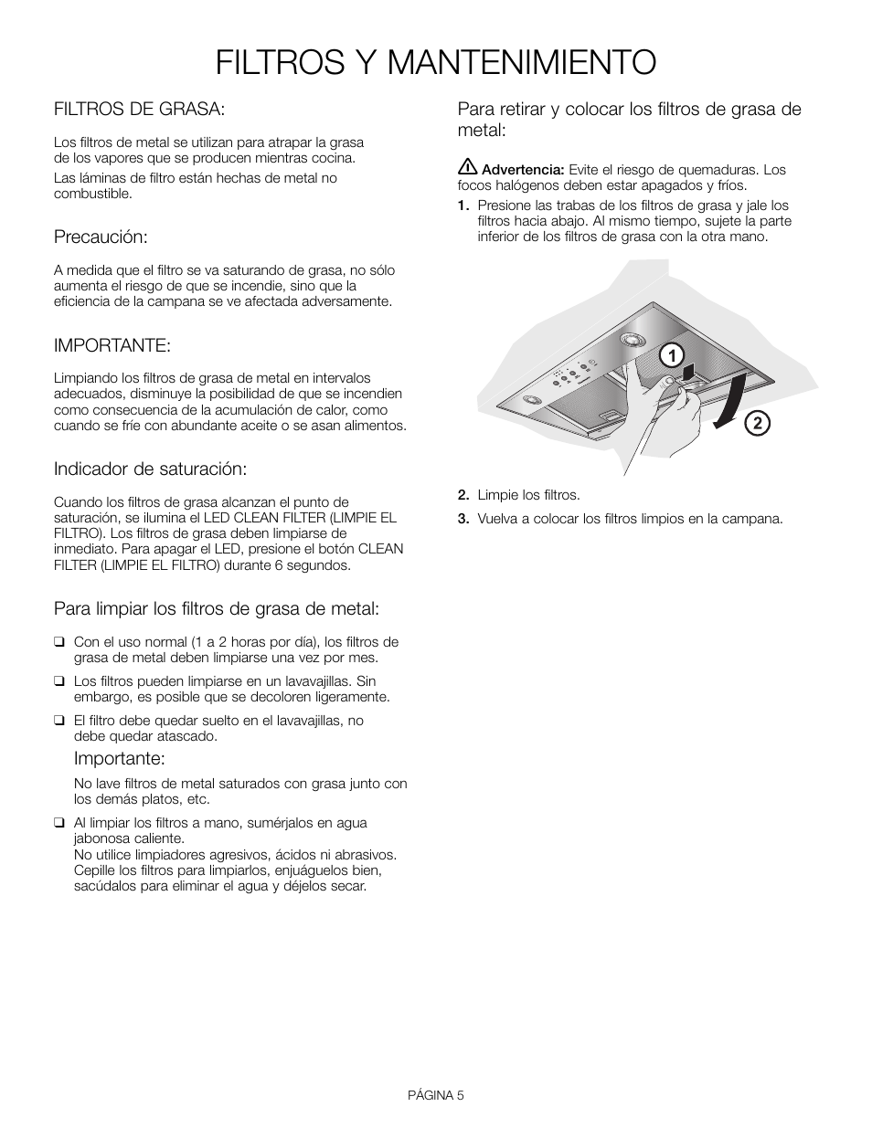 Filtros y mantenimiento | Thermador VCI 236 User Manual | Page 23 / 28