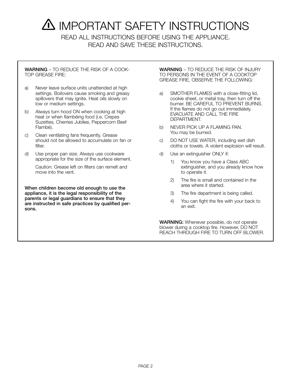 Important safety instructions | Thermador VCI 236 User Manual | Page 4 / 28