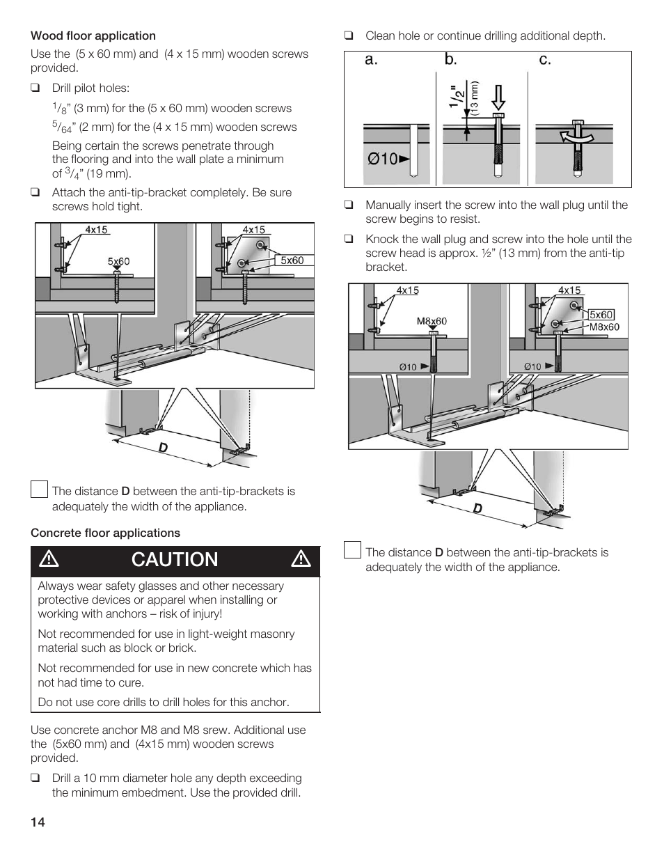 Caution | Thermador 9000189697 User Manual | Page 14 / 93