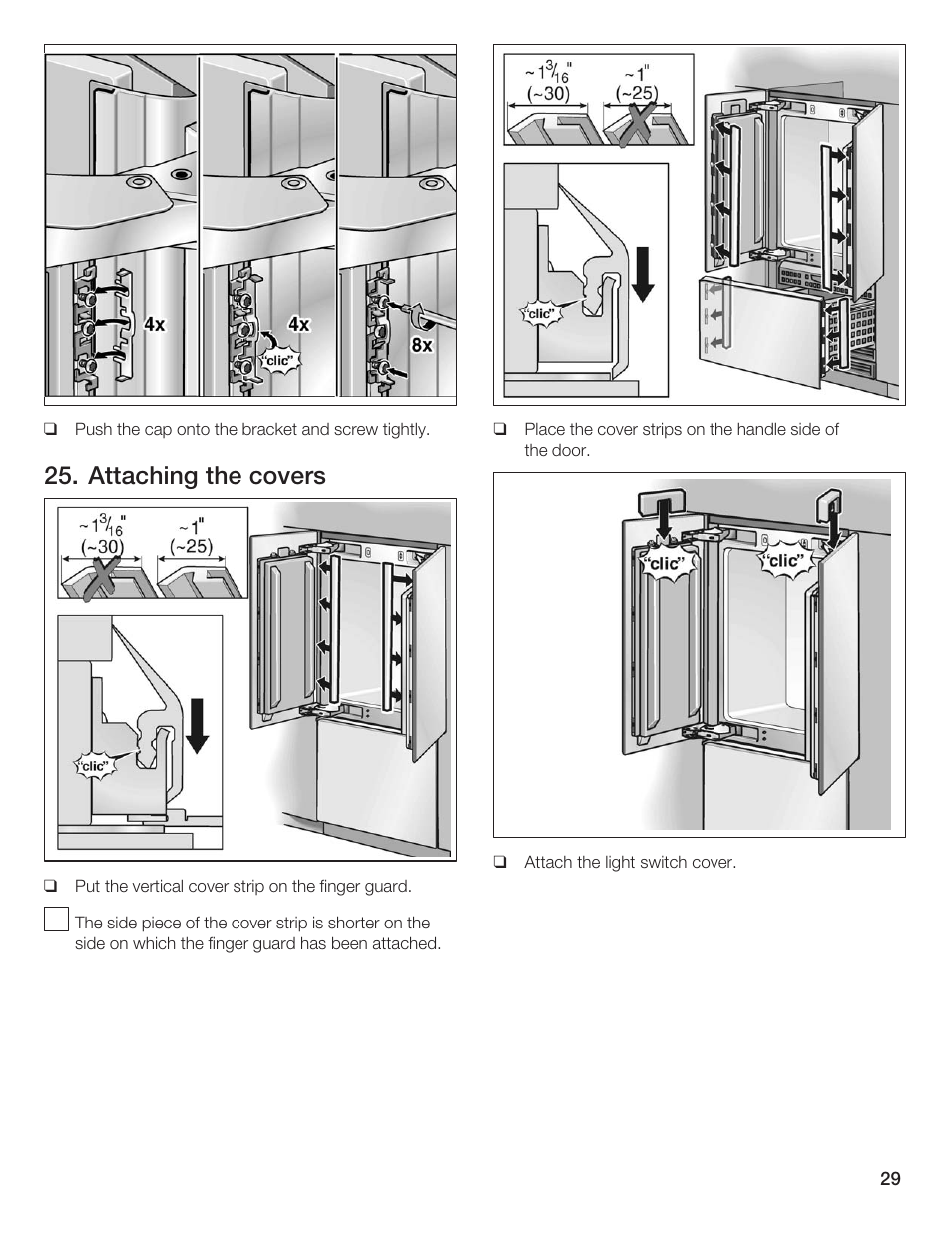 Attaching the covers | Thermador 9000189697 User Manual | Page 29 / 93