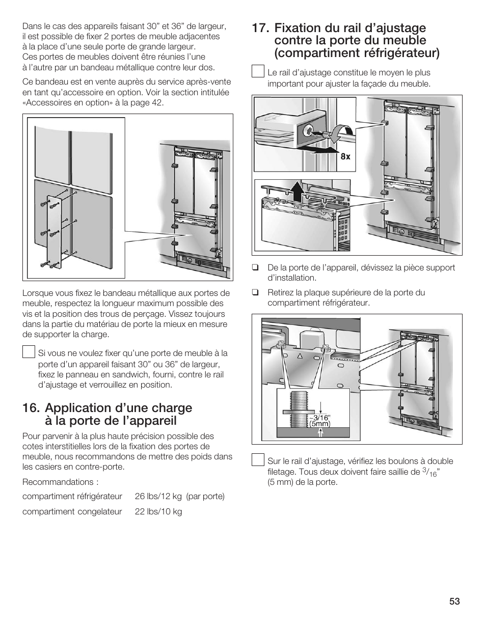 Application d'une charge à la porte de l'appareil | Thermador 9000189697 User Manual | Page 53 / 93