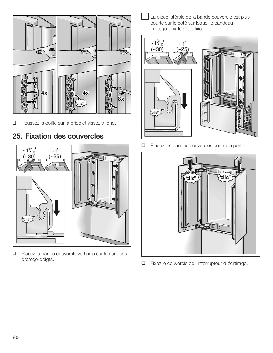 Fixation des couvercles | Thermador 9000189697 User Manual | Page 60 / 93