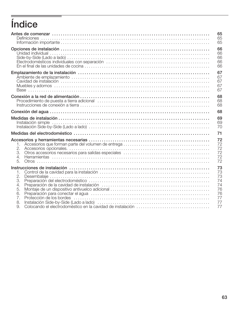 Índice | Thermador 9000189697 User Manual | Page 63 / 93