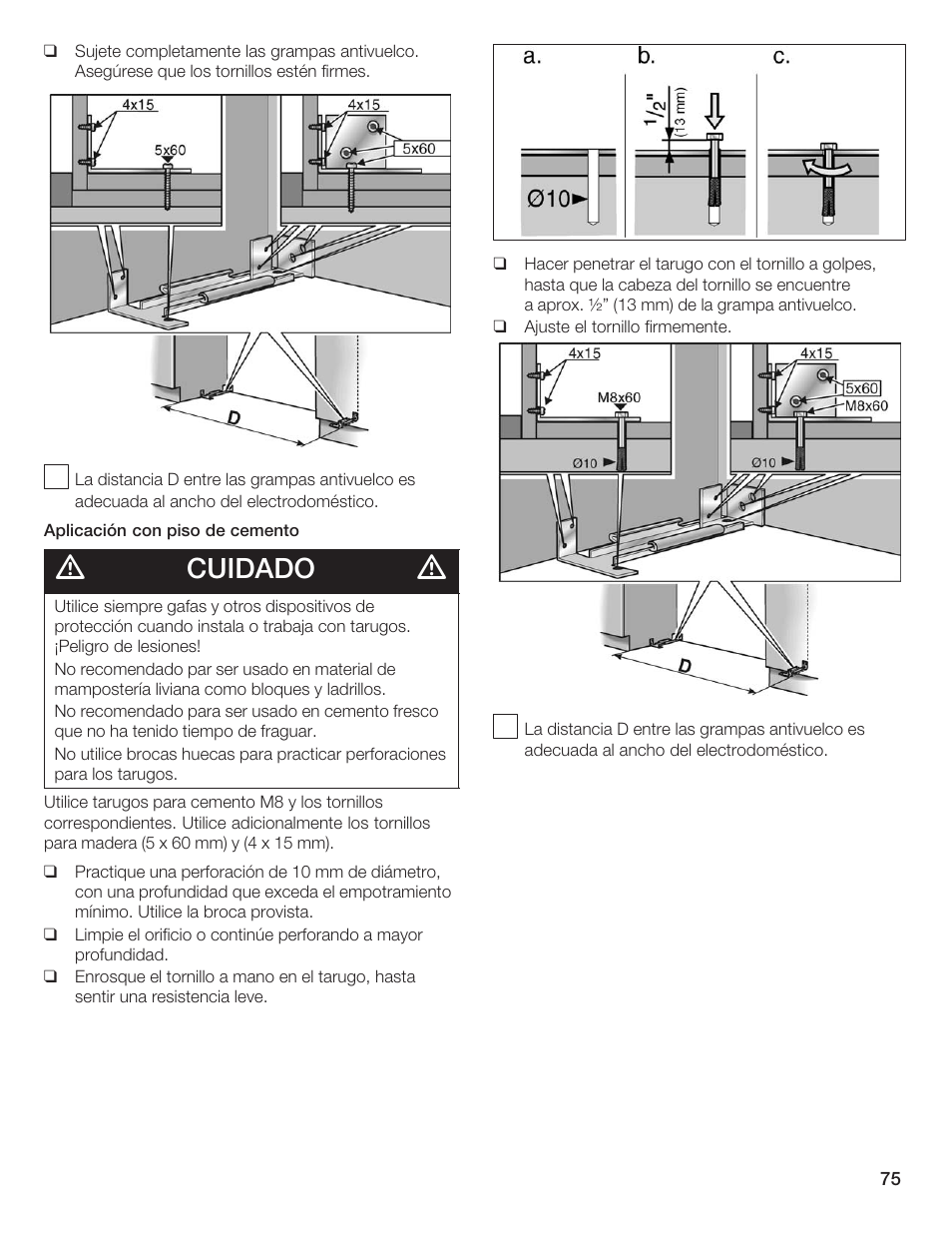 Cuidado | Thermador 9000189697 User Manual | Page 75 / 93