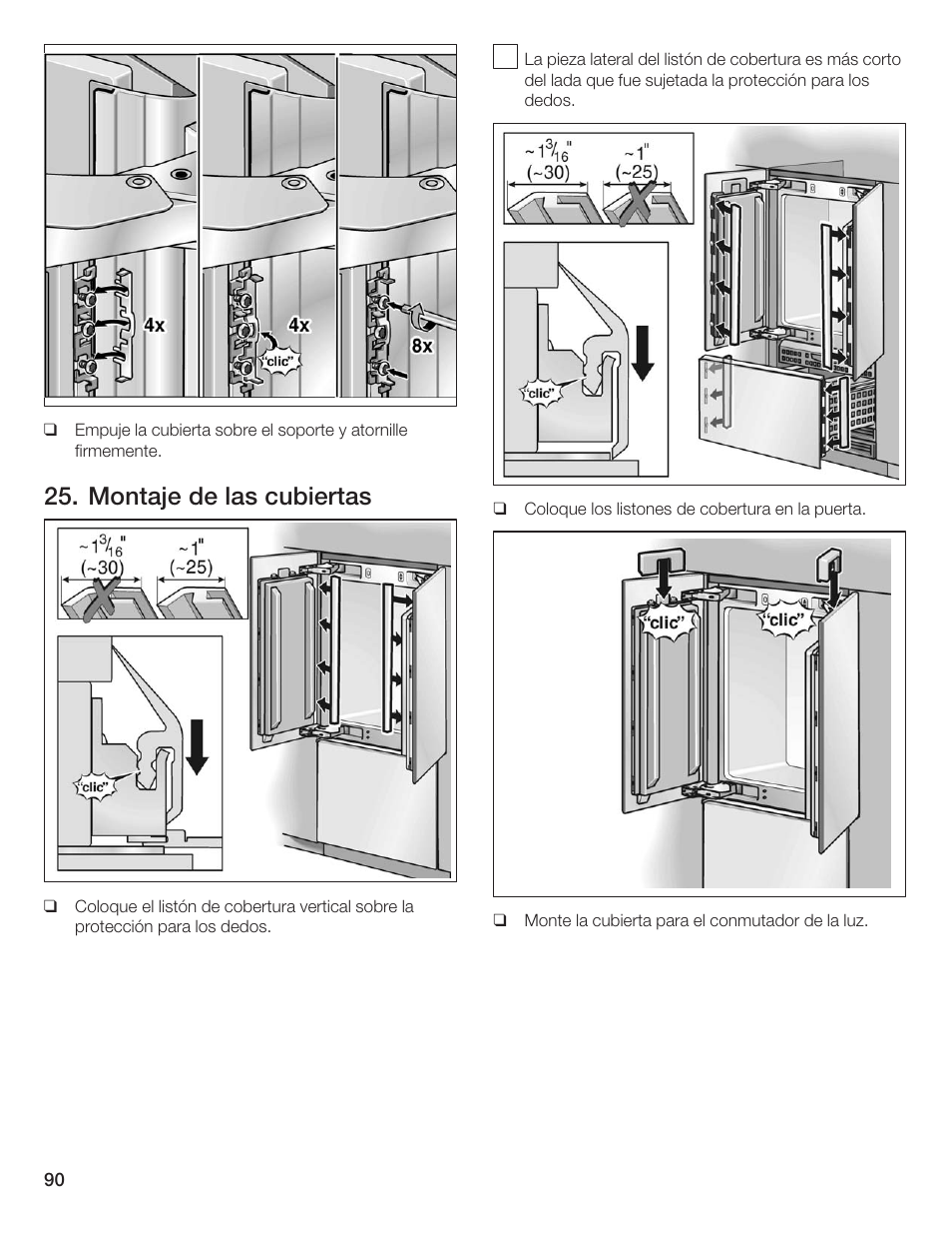 Montaje de las cubiertas | Thermador 9000189697 User Manual | Page 90 / 93