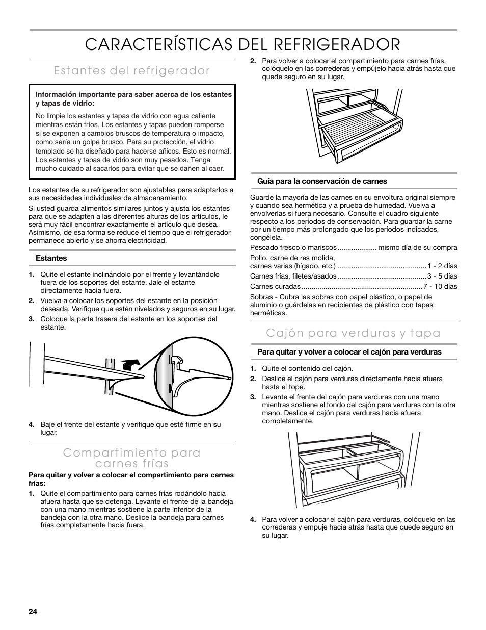 Características del refrigerador | Thermador KBURT3665E User Manual | Page 24 / 48