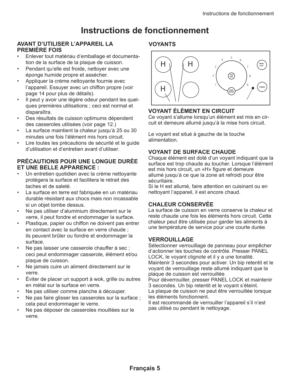 Instructions de fonctionnement, Français 5 | Thermador CEP User Manual | Page 27 / 56