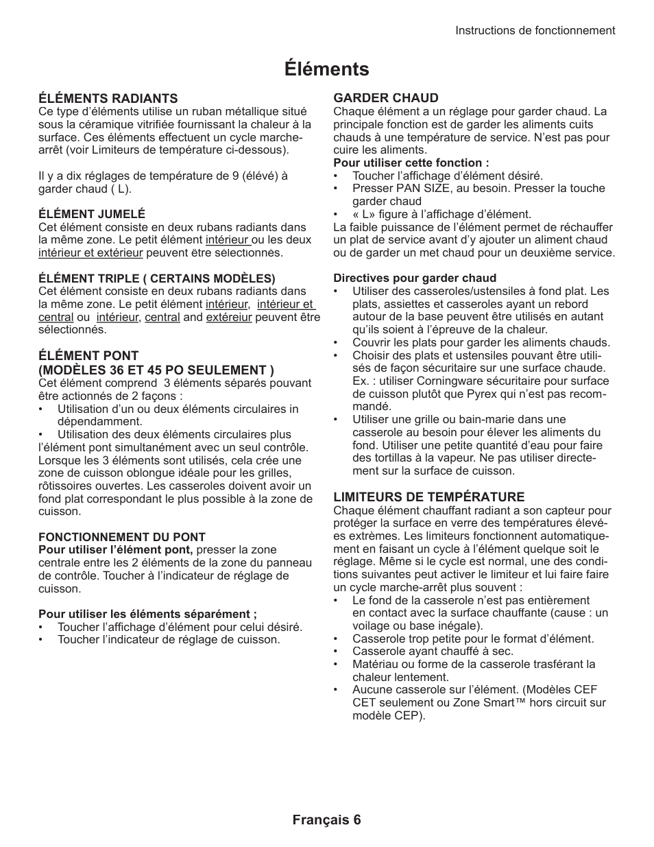 Éléments | Thermador CEP User Manual | Page 28 / 56
