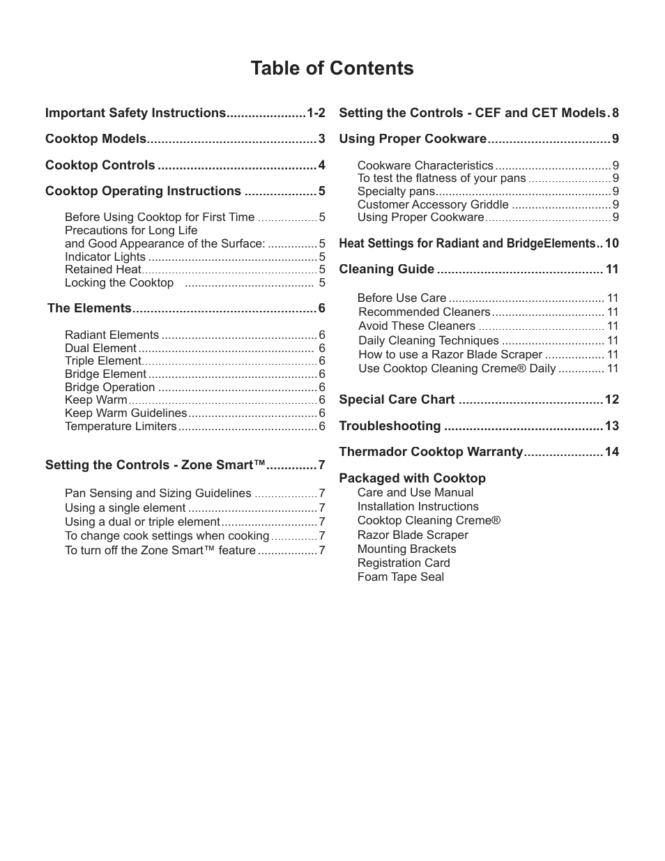 Thermador CEP User Manual | Page 3 / 56