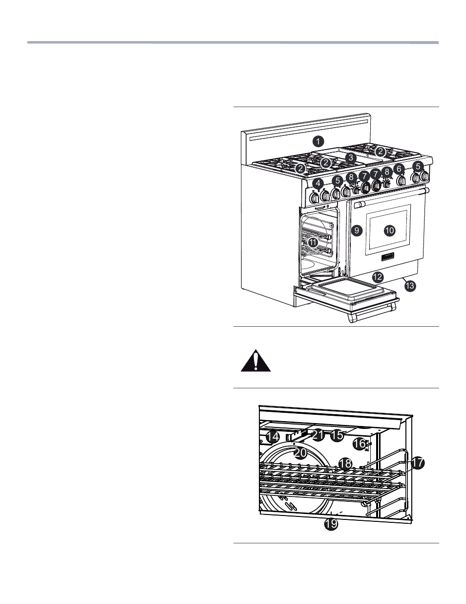 Description, Model and parts identification — 48” range, Key for 48" models | Thermador PRL48 User Manual | Page 11 / 120