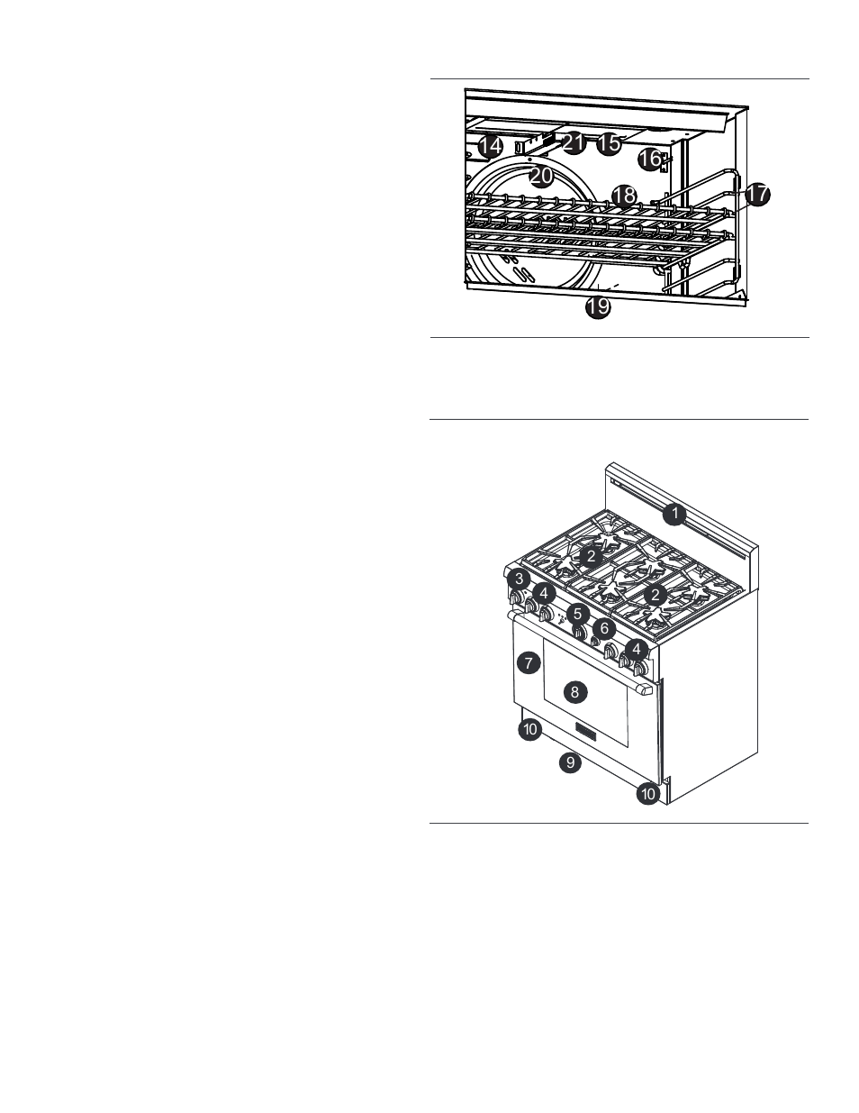 Modelo e identificación de piezas: estufa de 36, Clave para modelos de 36 | Thermador PRL48 User Manual | Page 90 / 120