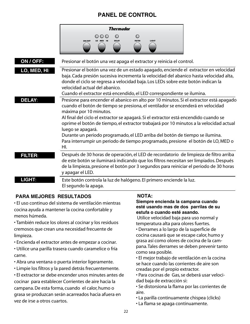 Thermador HPWB30 User Manual | Page 22 / 28