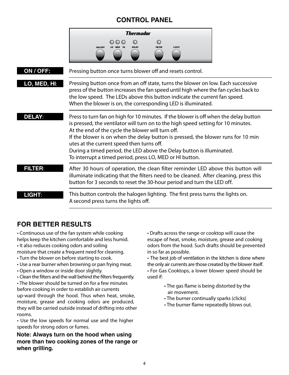 Thermador HPWB30 User Manual | Page 4 / 28