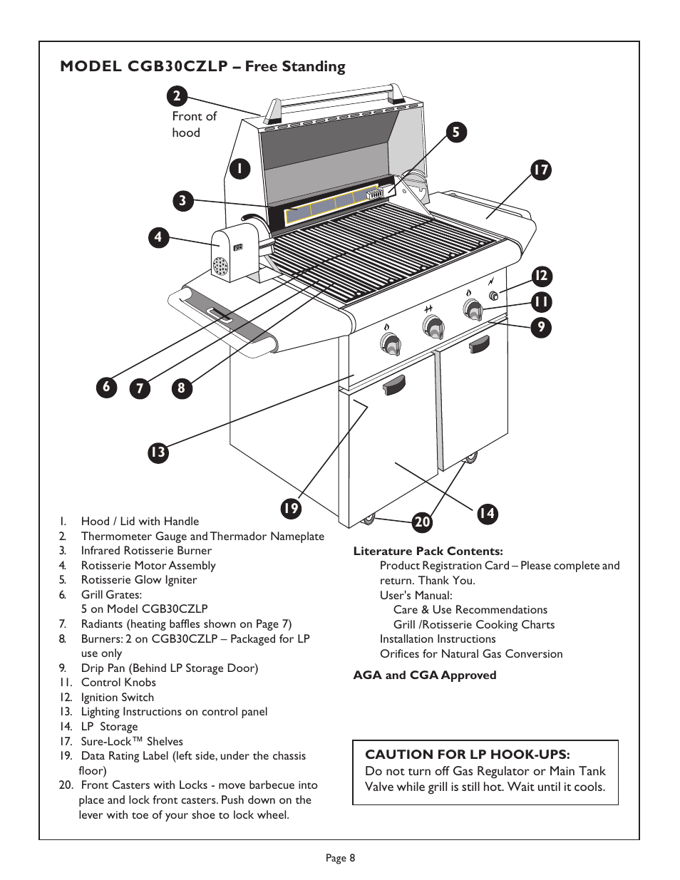 Thermador Char Glo Outdoor Barbecues CGB48FZLP User Manual | Page 10 / 28