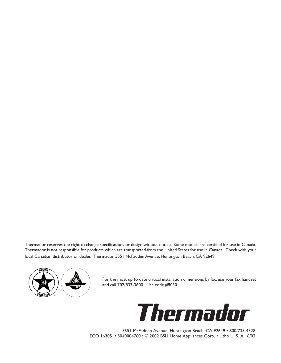 Thermador Char Glo Outdoor Barbecues CGB48FZLP User Manual | Page 28 / 28