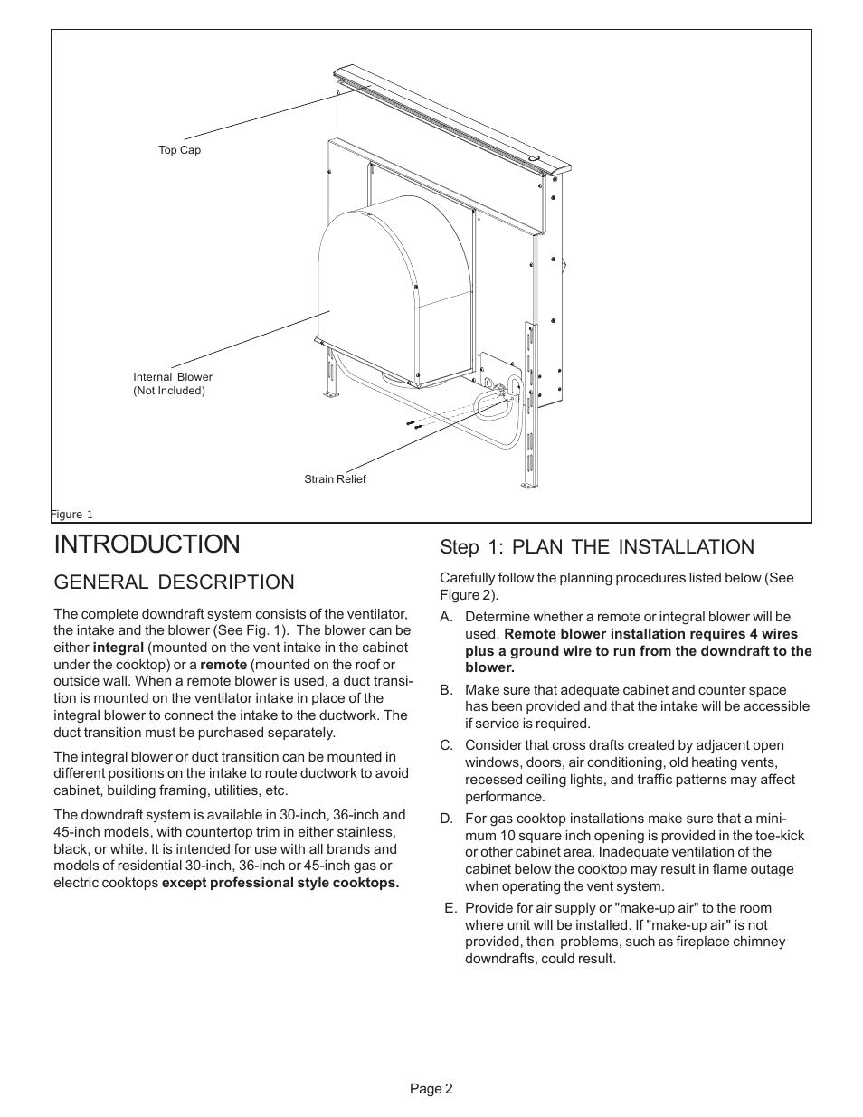 Introduction, General description, Step 1: plan the installation | Thermador CVS2 User Manual | Page 4 / 42