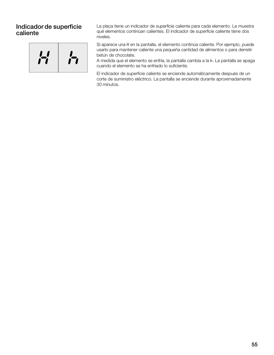 Indicador de superficie caliente | Thermador CET304FS User Manual | Page 55 / 72