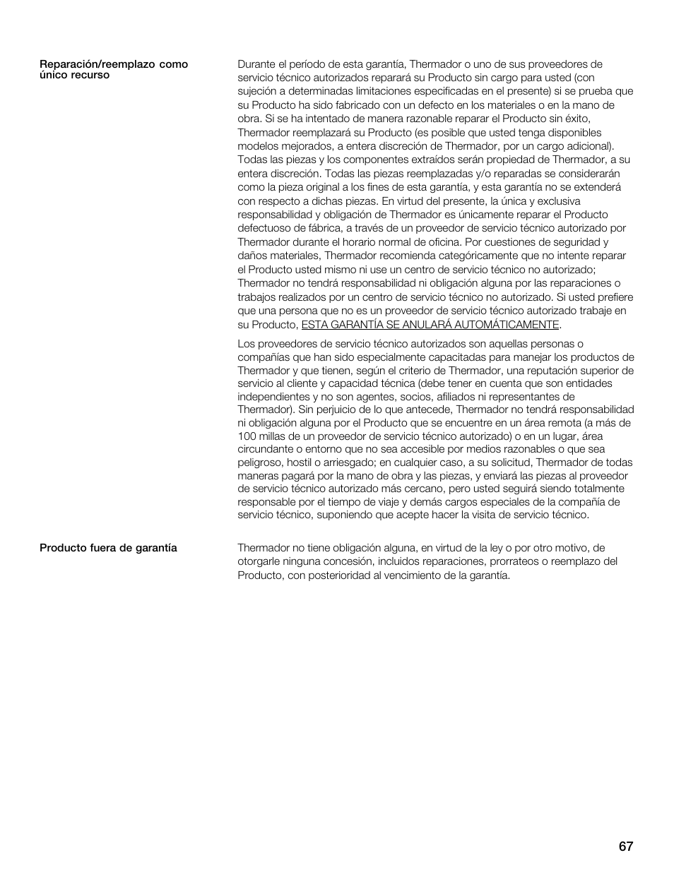 Thermador CET304FS User Manual | Page 67 / 72
