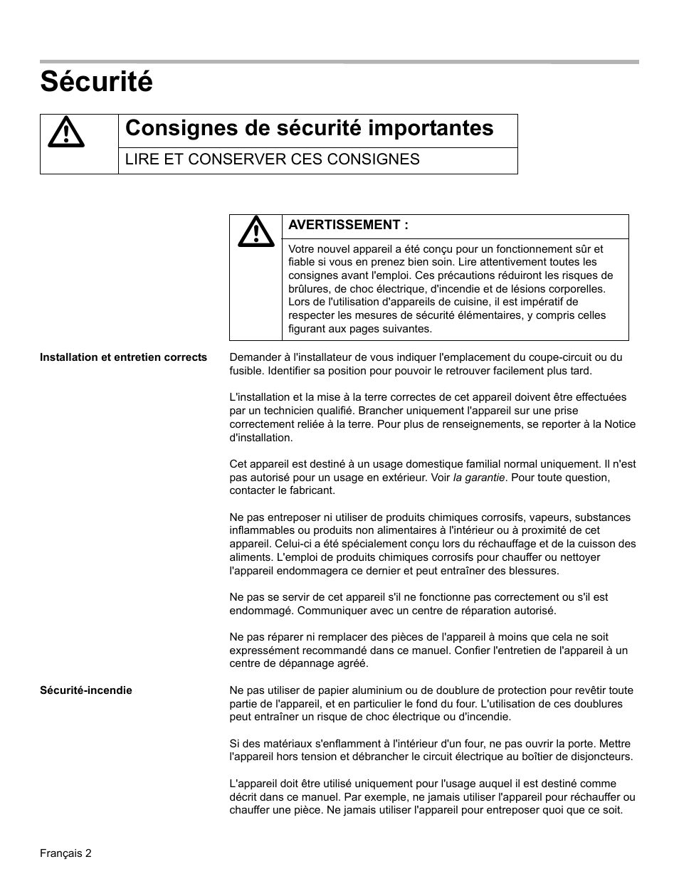 Sécurité, Consignes de sécurité importantes | Thermador WD27 User Manual | Page 20 / 52