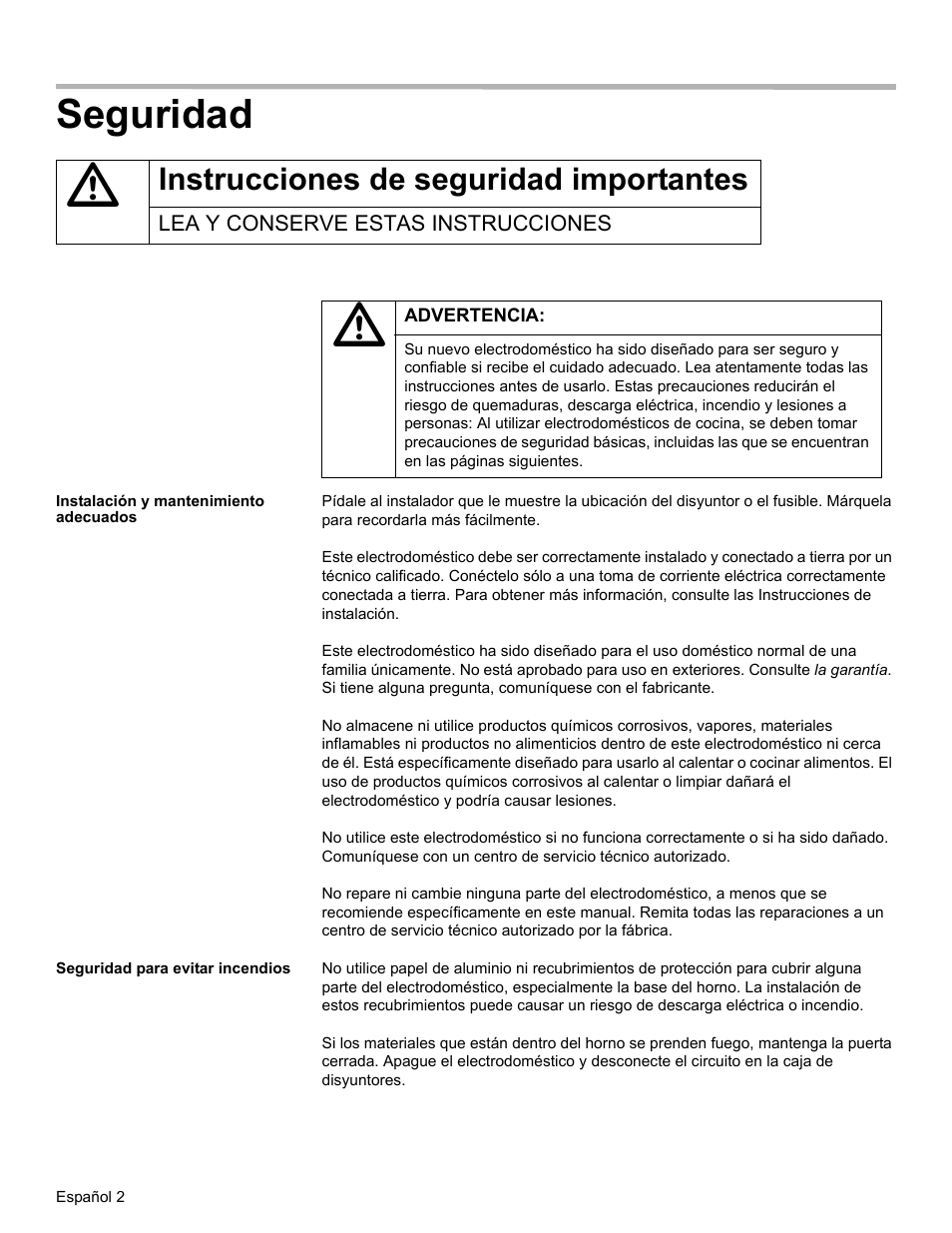 Seguridad, Instrucciones de seguridad importantes | Thermador WD27 User Manual | Page 36 / 52