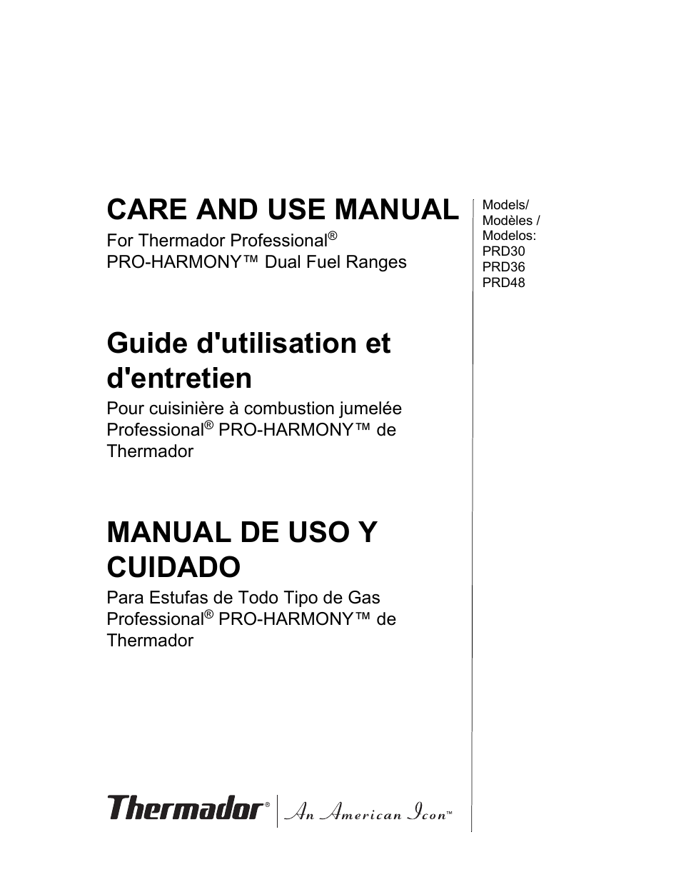 Thermador PRO-HARMONY PRD36 User Manual | 132 pages