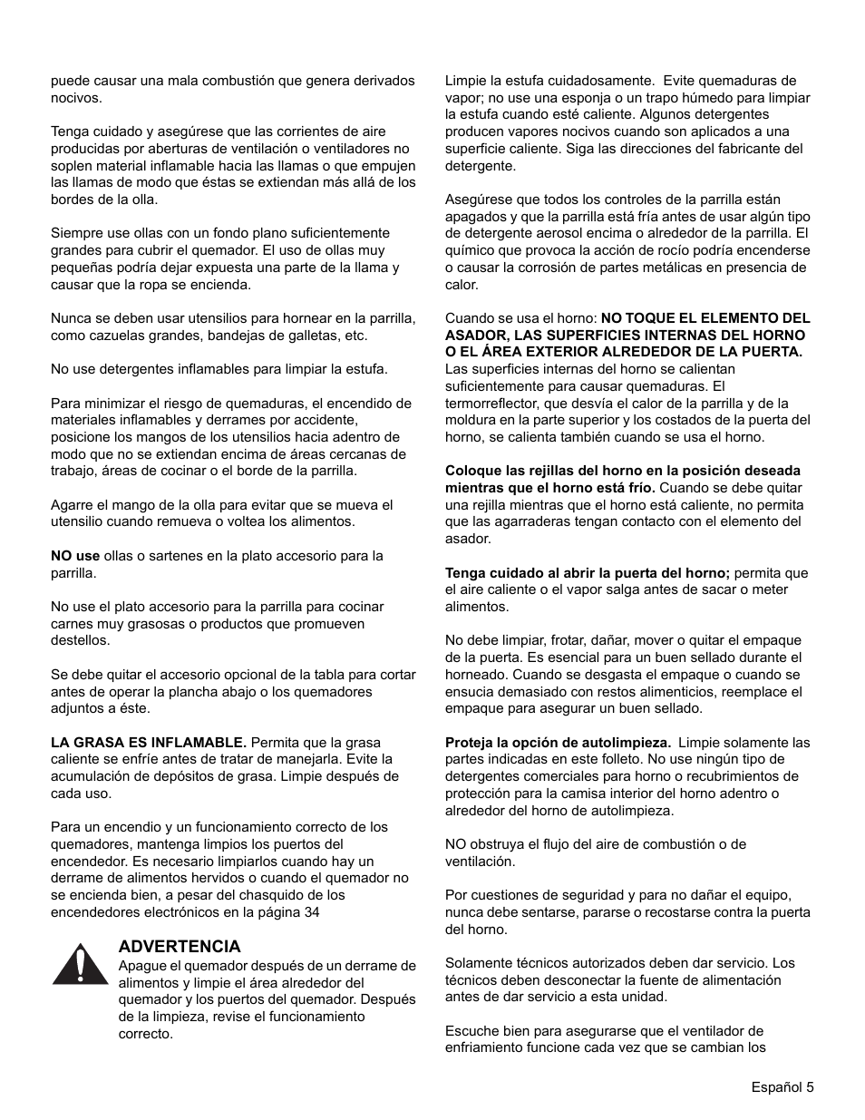 Advertencia | Thermador PRO-HARMONY PRD36 User Manual | Page 93 / 132