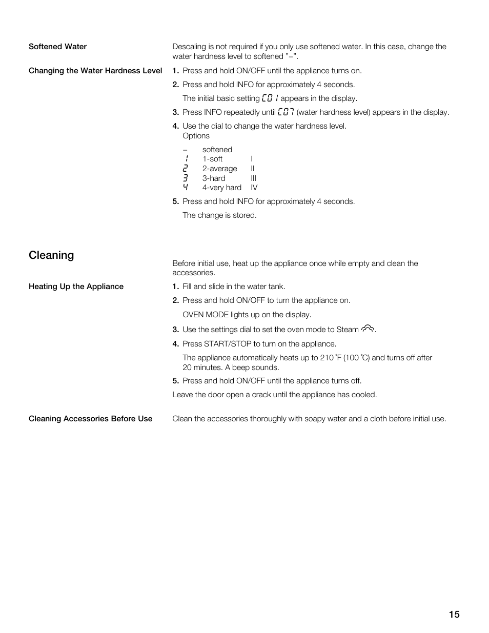 Cleaning | Thermador MES301HS User Manual | Page 15 / 64