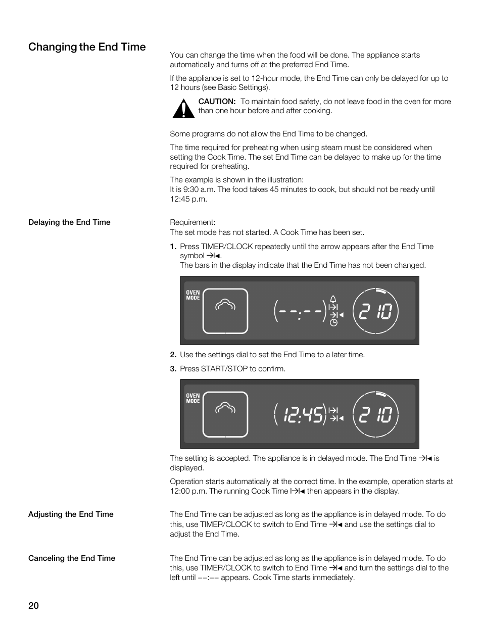 Changing the end time | Thermador MES301HS User Manual | Page 20 / 64