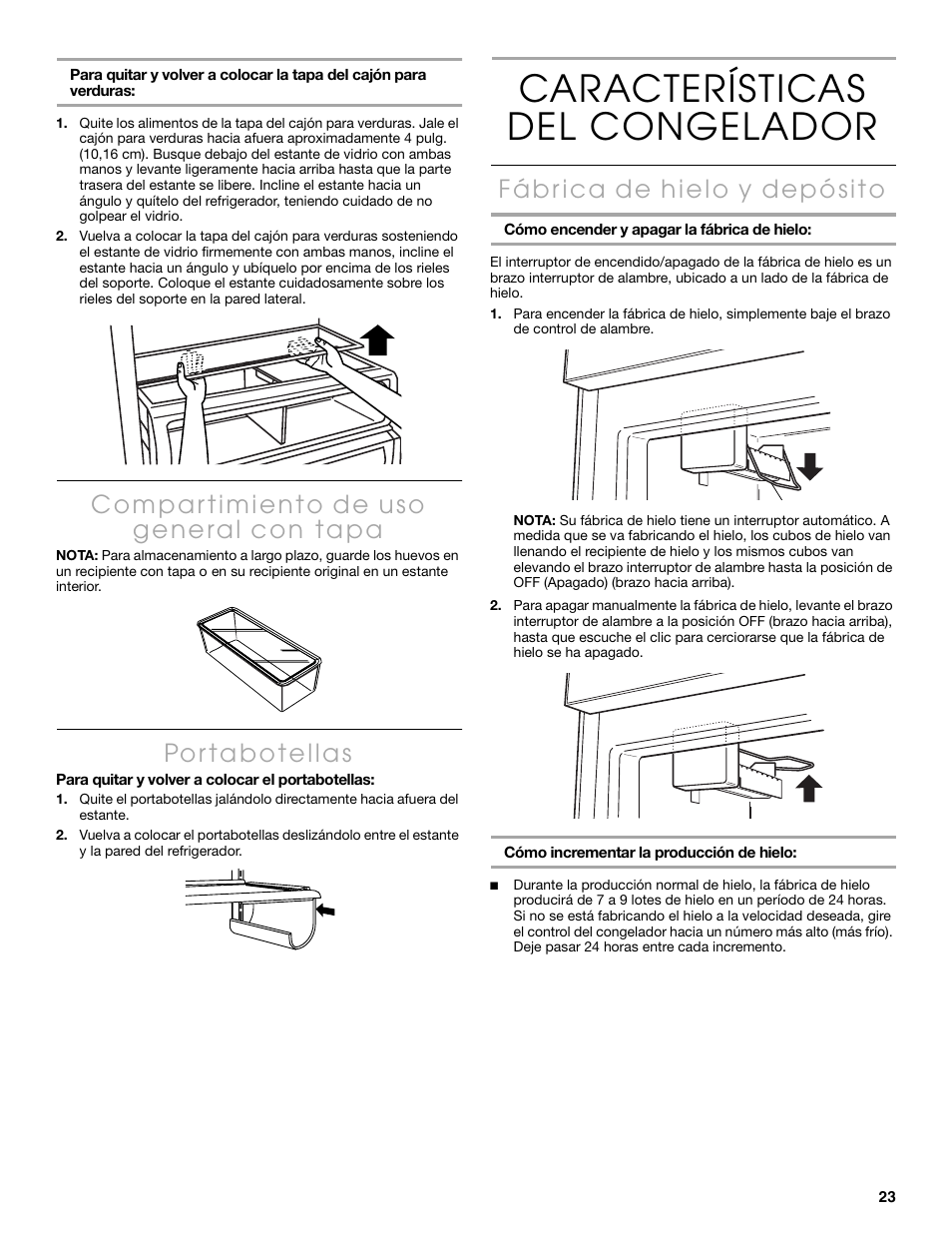 Características del congelador | Thermador KBULT3651A User Manual | Page 23 / 48