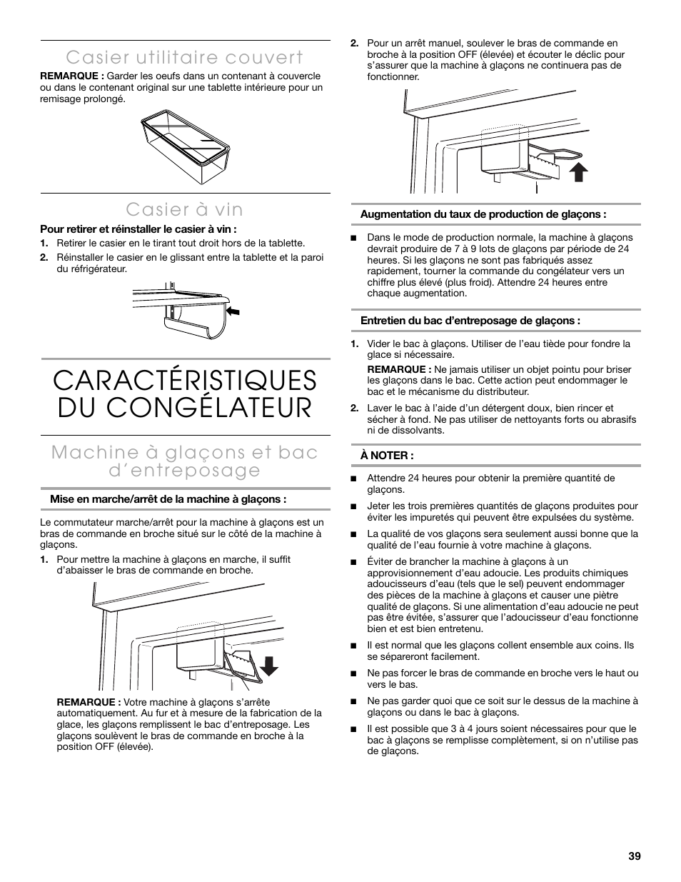 Caractéristiques du congélateur | Thermador KBULT3651A User Manual | Page 39 / 48