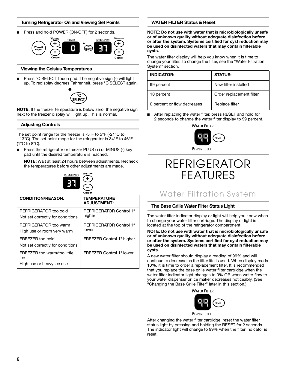 Refrigerator features | Thermador KBULT3651A User Manual | Page 6 / 48