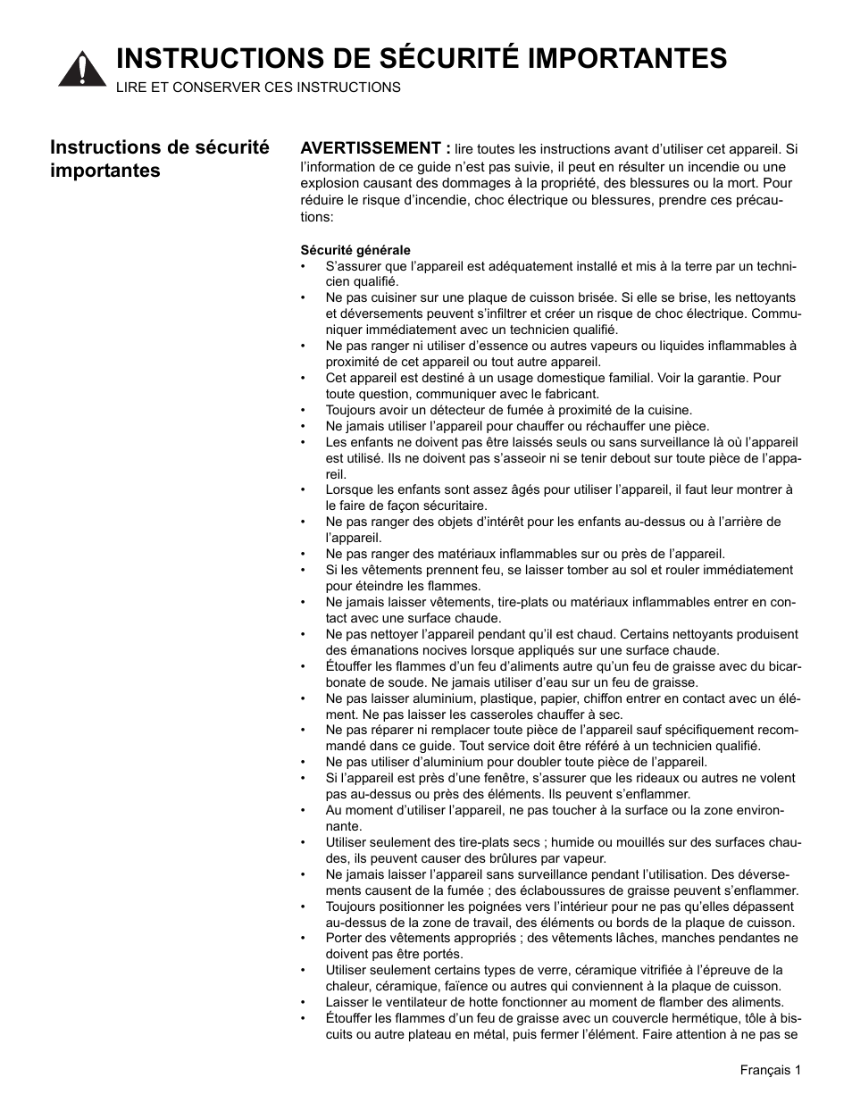 Instructions de sécurité importantes, Avertissement | Thermador CEM365 User Manual | Page 15 / 40