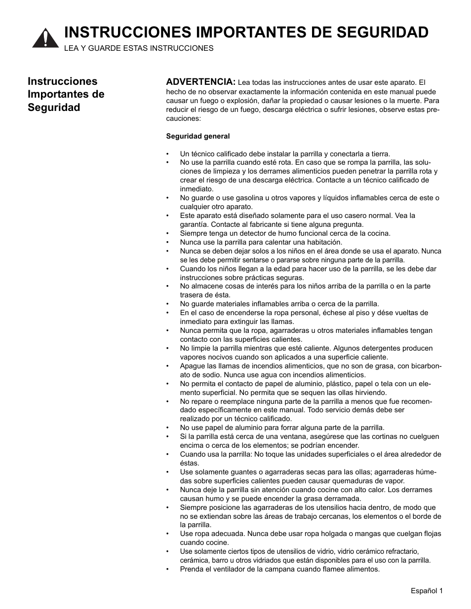 Instrucciones importantes de seguridad, Advertencia | Thermador CEM365 User Manual | Page 27 / 40