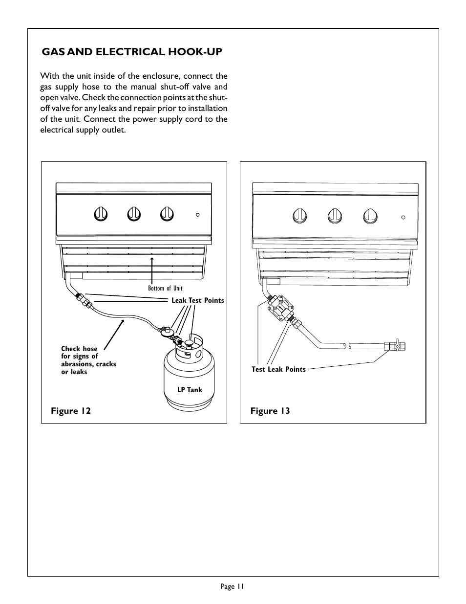 Gas and electrical hook-up | Thermador Char-Glo CGBD30RX User Manual | Page 13 / 16