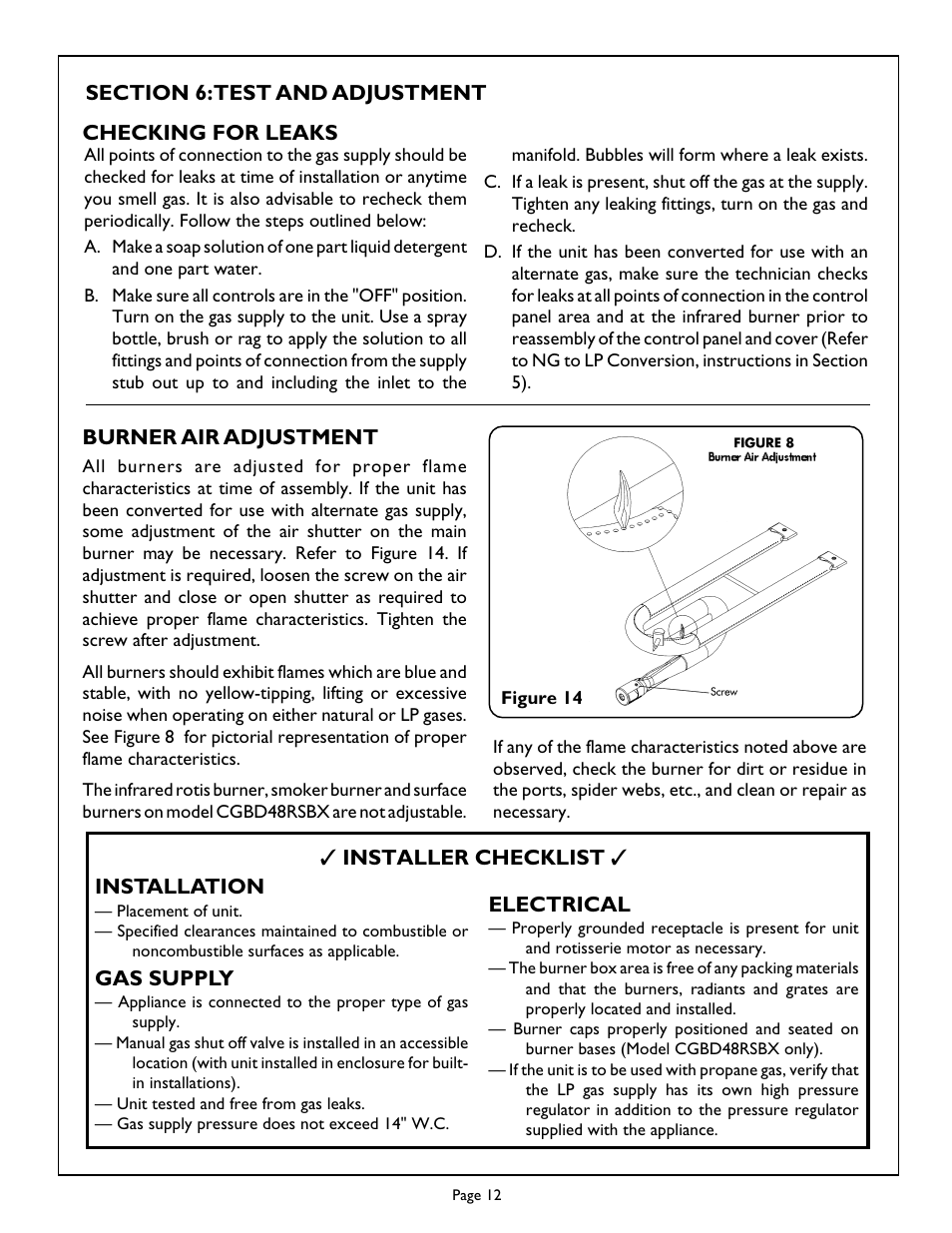 Thermador Char-Glo CGBD30RX User Manual | Page 14 / 16