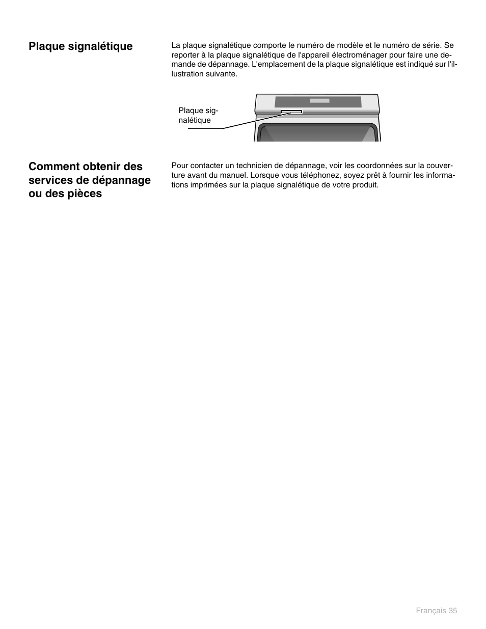 Plaque signalétique | Thermador PO301 User Manual | Page 112 / 120