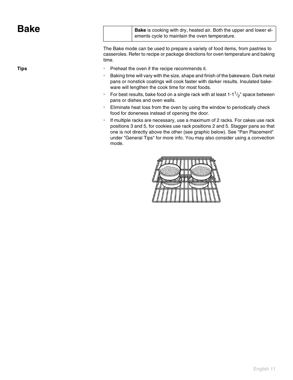 Bake, Tips | Thermador PO301 User Manual | Page 15 / 120