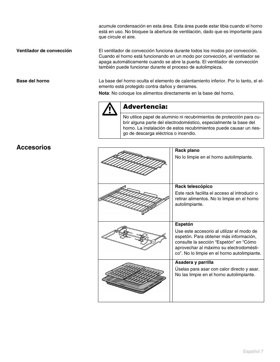 Accesorios | Thermador PO301 User Manual | Page 44 / 120