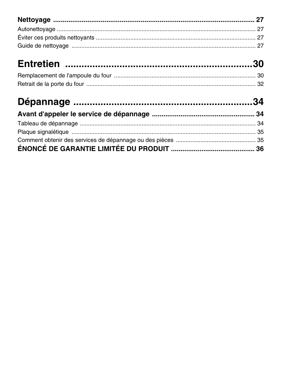 Entretien, Dépannage | Thermador PO301 User Manual | Page 77 / 120