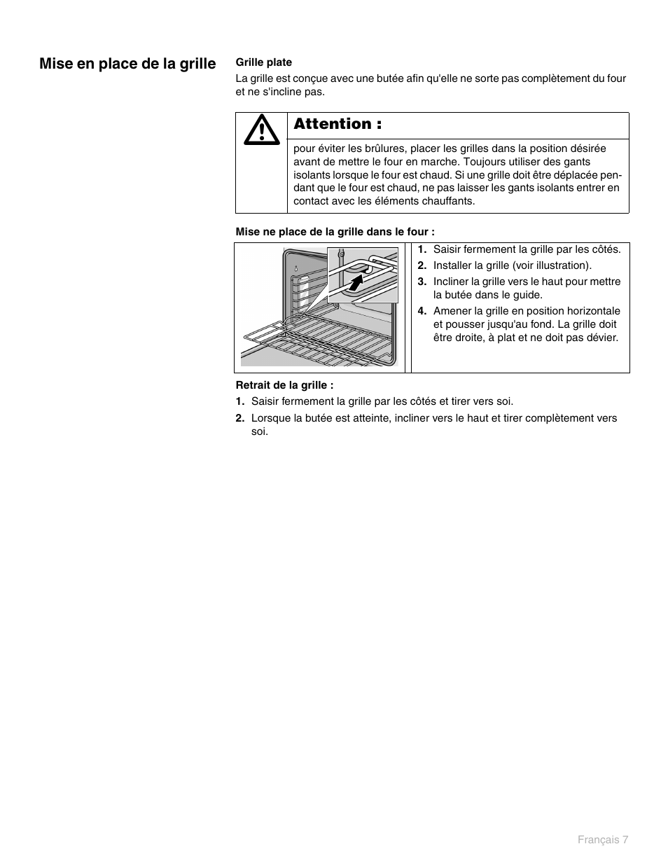 Mise en place de la grille | Thermador PO301 User Manual | Page 84 / 120