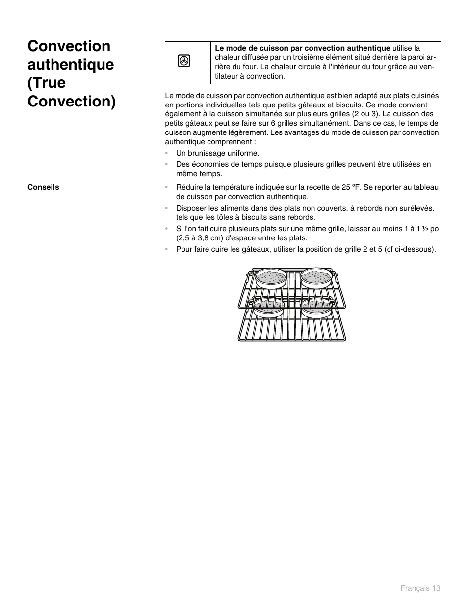 Convection authentique (true convection), Conseils | Thermador PO301 User Manual | Page 90 / 120