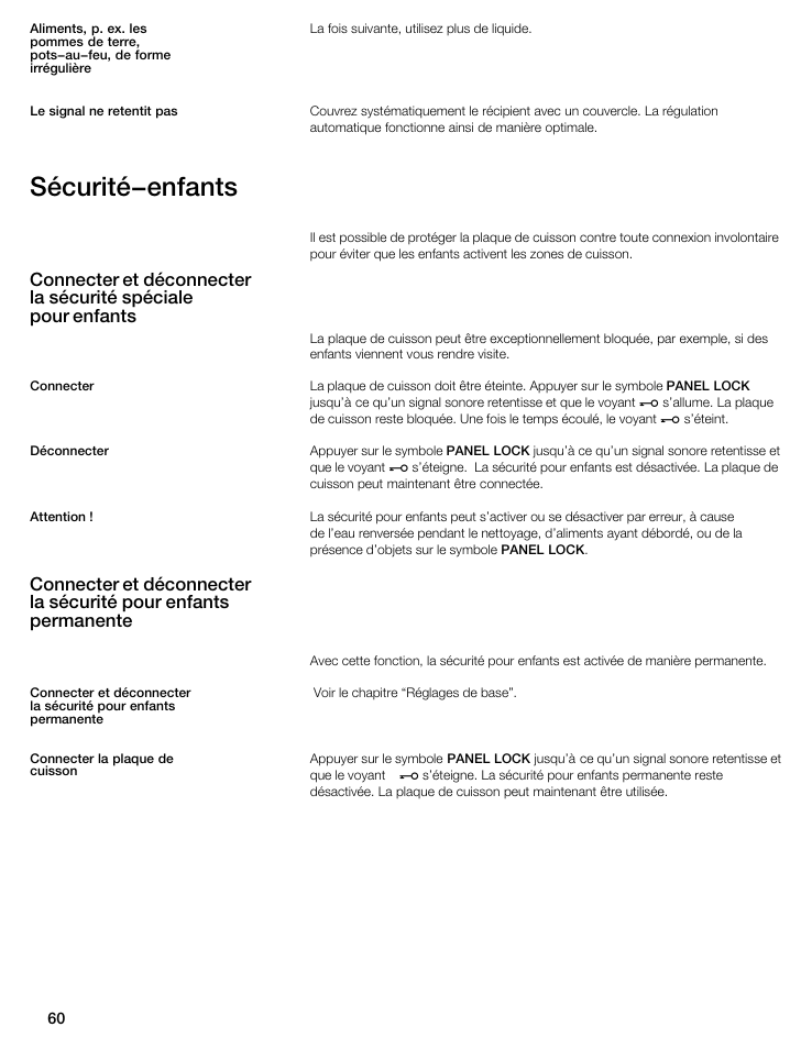 Sécurité-enfants | Thermador CIS365GB User Manual | Page 59 / 113