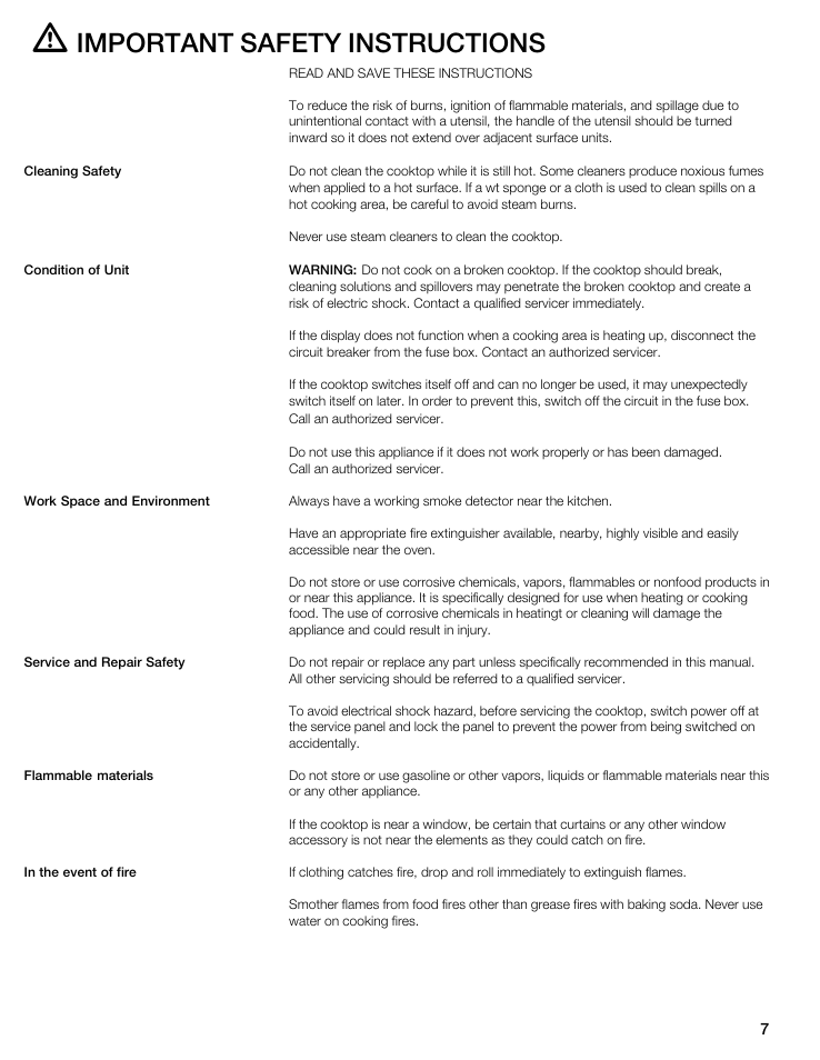 Important safety instructions | Thermador CIS365GB User Manual | Page 6 / 113