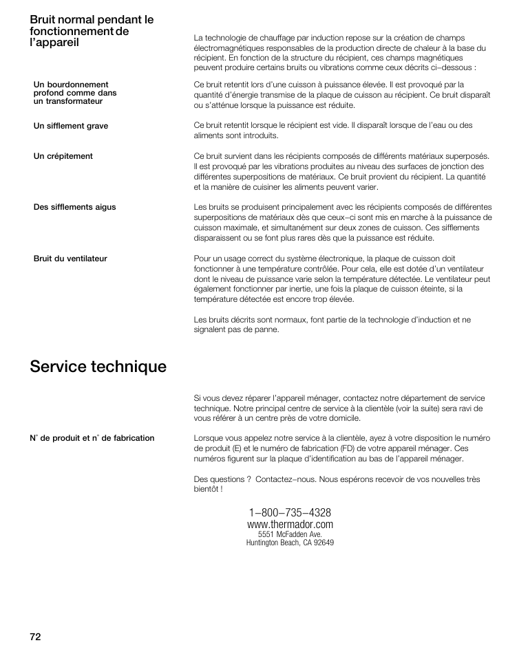 Service technique | Thermador CIS365GB User Manual | Page 71 / 113